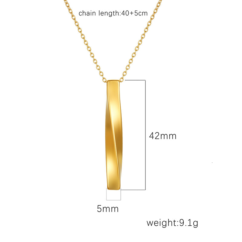 Luxury Jewelry Designer Jewelry Trendy Mobius Necklace INS Harajuku Minimalist Spiral Bar Pendant Titanium Steel Couple Necklace Sweater Chain