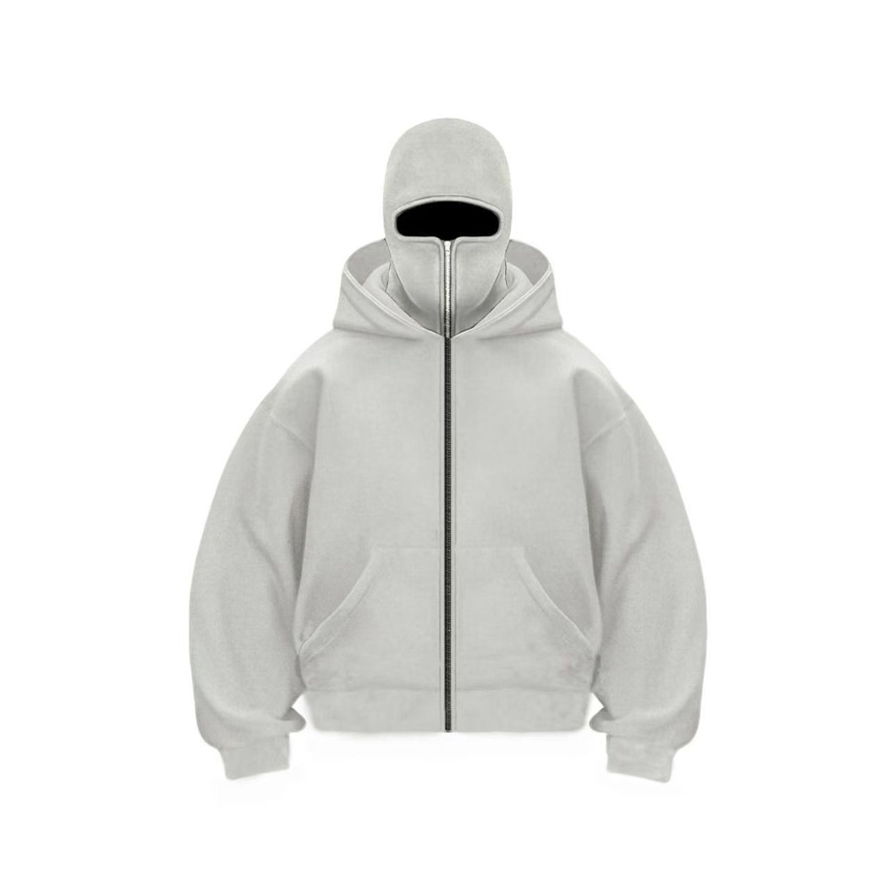 L13406 Fashion Hoodie Zipper Sports Sweater Jacket Unisex Spring Autumn Winter Plus Velvet Double Hood Sweater
