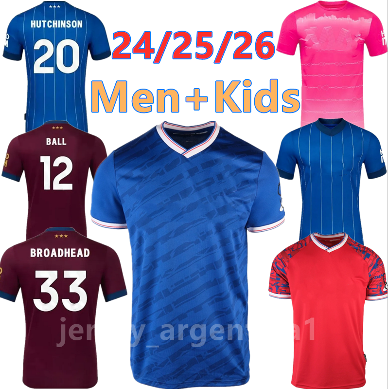 24 25 26 Ipswichss HIRST Soccer Jerseys Town LADAPO GREAVES SHEERAN DAVIS HARNESS BURNS BROADHEAD JOHNSON Home Away Football Shirt adult Men Kids kit uniform