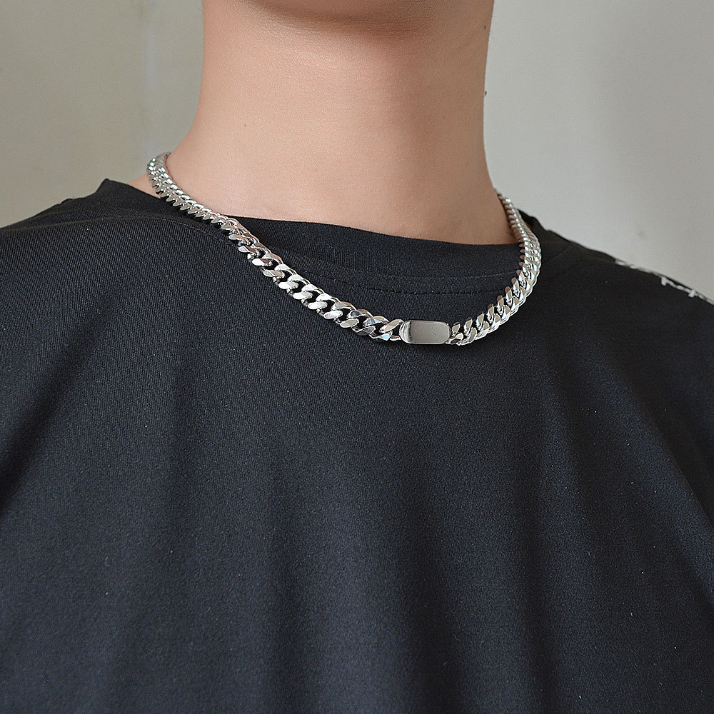 Luxury Jewelry Designer Jewelry European And American New Style Thick Chain Splicing Necklace Men's Titanium Steel Clavicle Chain Trendy Hip Hop 