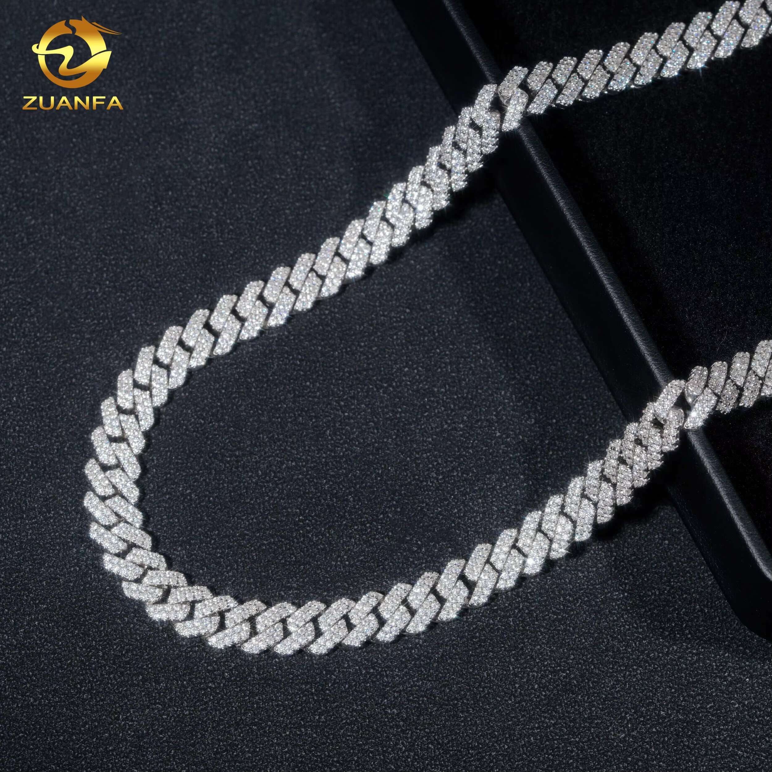 Custom Name Lock Clasp S925 Sterling Silver Iced Out Hip Hop Lab Grown Diamond 8MM Cuban Link Chain Necklace