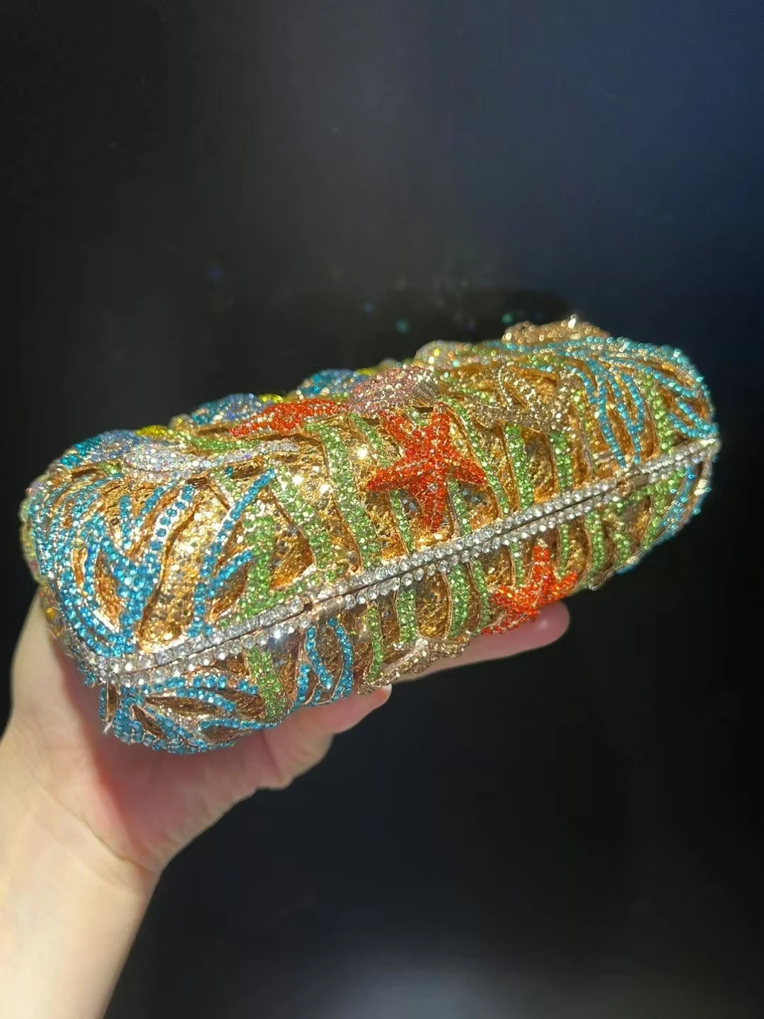 XIYUAN Sea World Women Crystal Evening Bag Cocktail Handbags Animal Diamonds Clutch Wedding Minaudiere Purse 250703