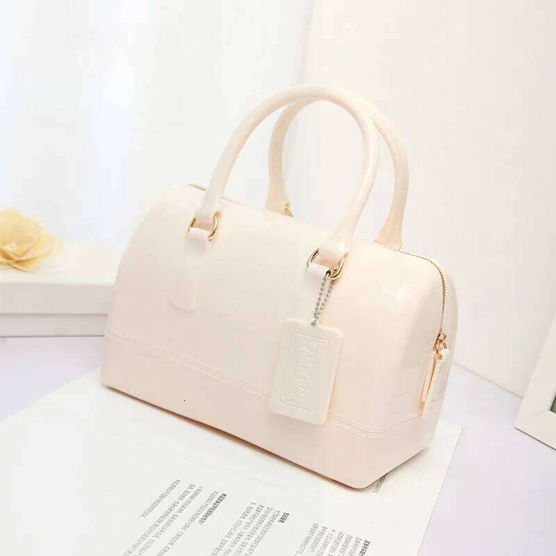 1Pcs Jelly Crossbody Shoulder Bag PVC Transparent Pillow Shape Handbag Aron Color Women's Casual Tote European Style