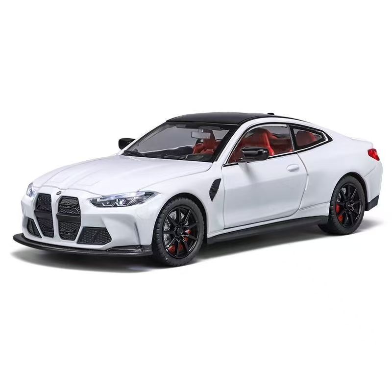 1 24 M4 Sports Car Model Toy Diecast Metal Free Wheeling sic Light Pull Back Miniature Vehicles Models Gifts for Children Free shipping