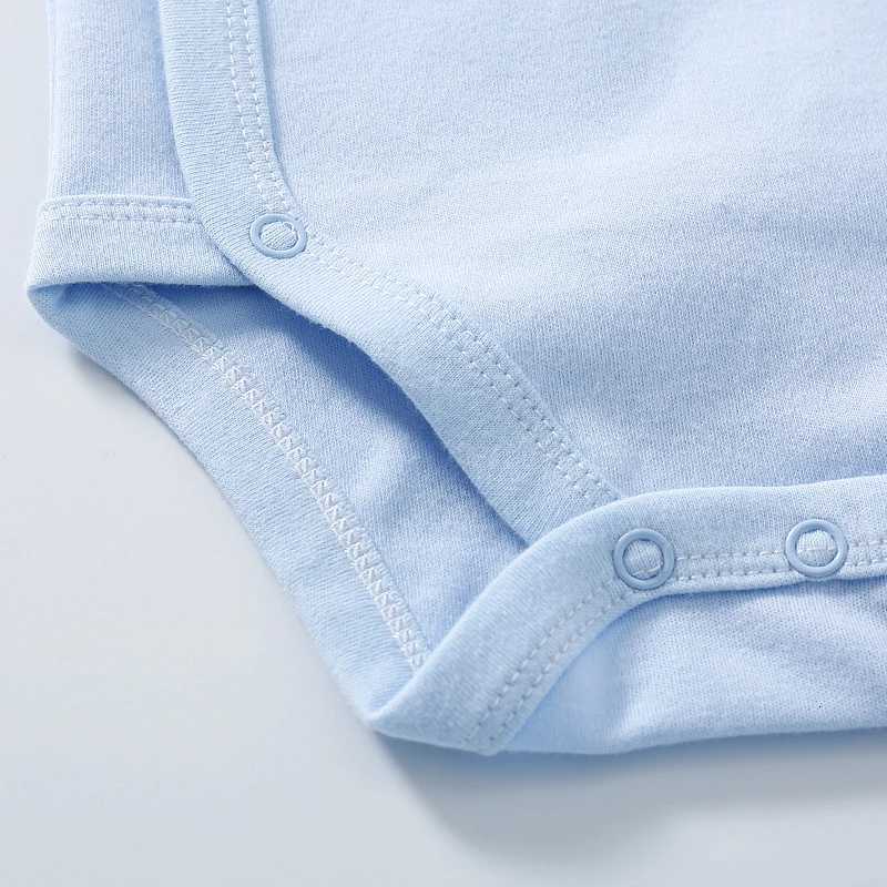 Infant Outfits 0-3 Months Newborn Baby Cotton Bodysuit for Boys and Girls Solid Color Slant Open Button Bodysuit Baby Clothes Z250712