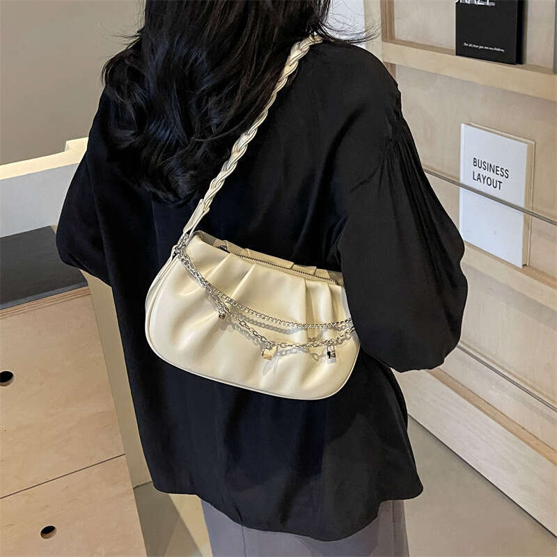 Niche Cloud Pleated Women's 2025 New Fashion Versatile Underarm Chain Shoulder Crossbody Bag
