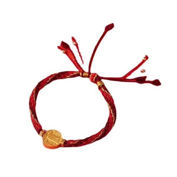 Five-Way God Wealth Red Bracelet Womens Fashion Week Tibetan-Style Diamond Knot Woven Hand Rope This Year Of Life 250712