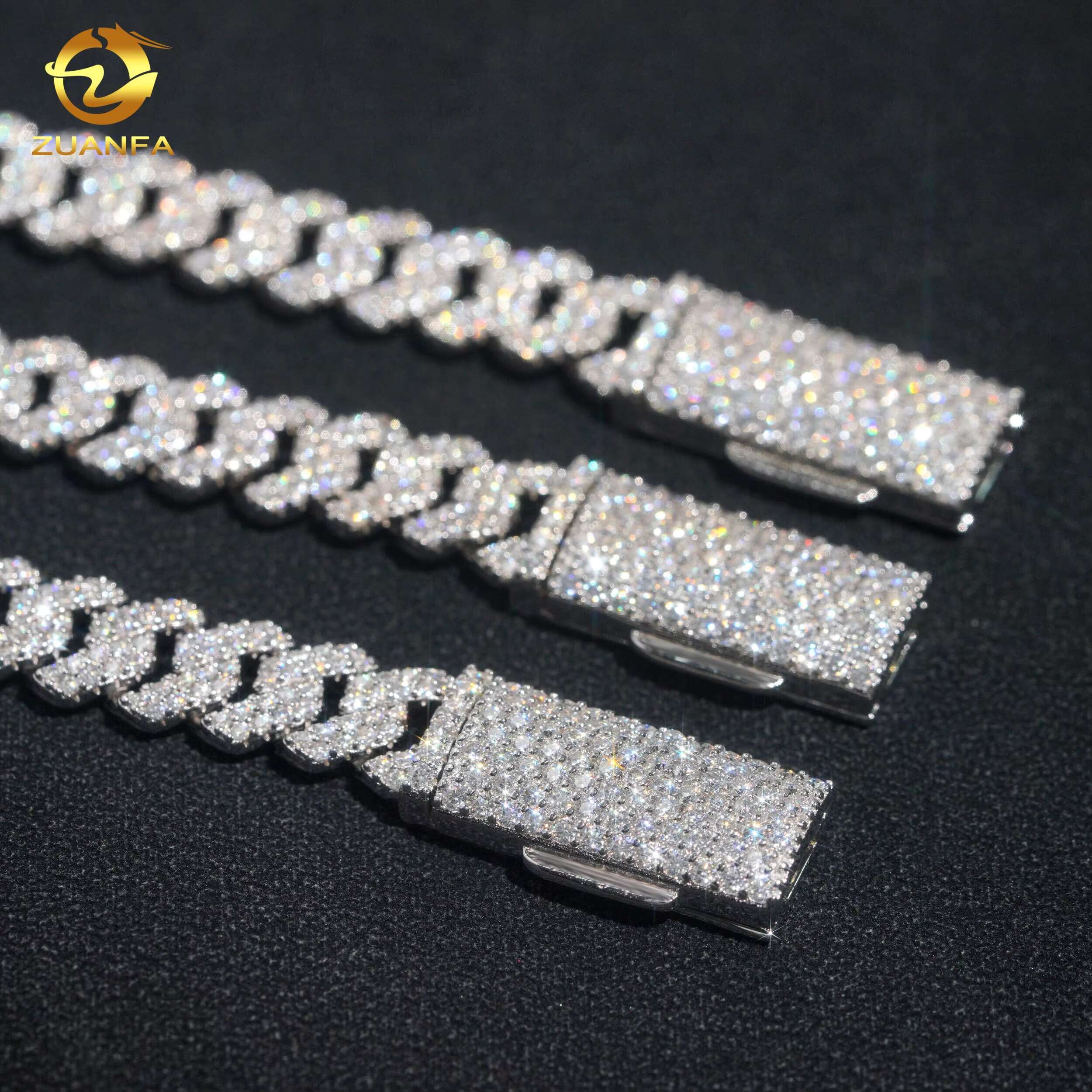 Custom Name Lock Clasp S925 Sterling Silver Iced Out Hip Hop Lab Grown Diamond 8MM Cuban Link Chain Necklace