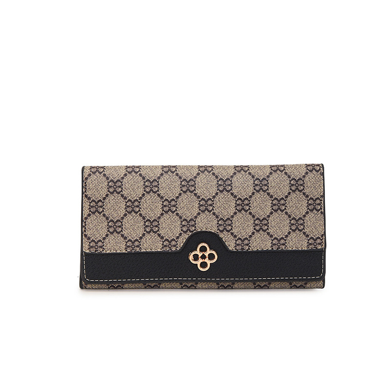 Luxury Brand Designer Bag Cross-Border Exclusive Large Capacity Multi-Card Slot Women's Printed Long Wallet Retro Classic Cross-Border Wholesale 