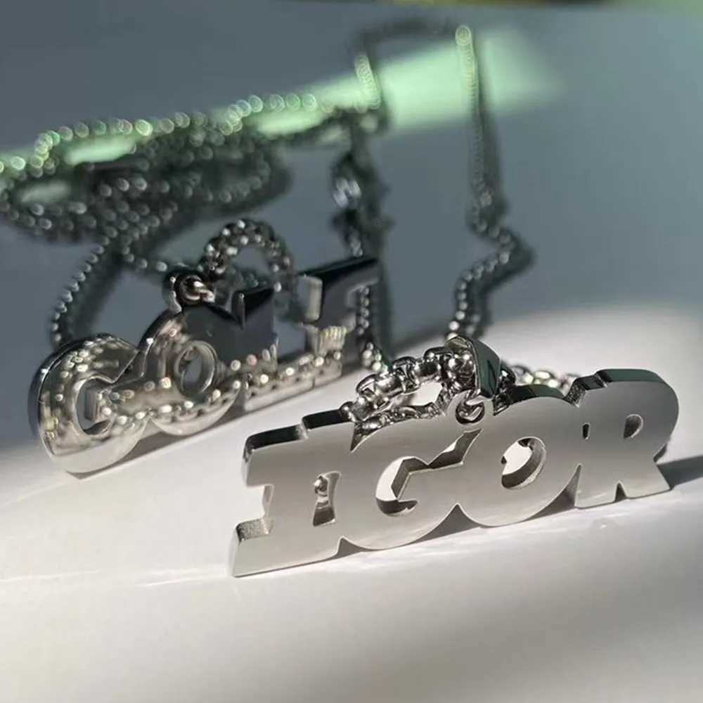 Titanium Steel Lettered Pendant Necklace Hip Hop Niche Necklace Sweater Chain Hoodie Accessories Glamor Jewelry for Men / Women W250712