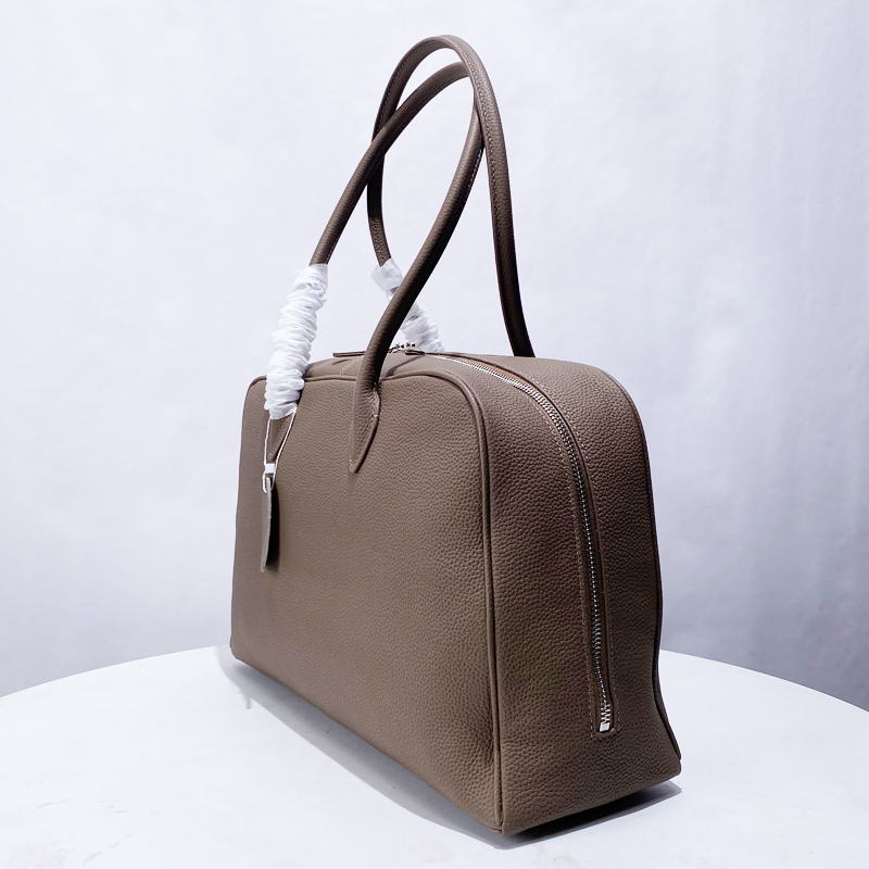 Genuine Leather Boston Bag For Women Luxury Designer Handbag Purse 2025 New In Vintage Cowhide Large Capacity Underarm Shoulder