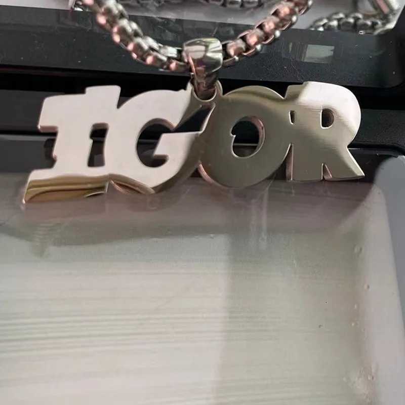 Titanium Steel Lettered Pendant Necklace Hip Hop Niche Necklace Sweater Chain Hoodie Accessories Glamor Jewelry for Men / Women W250712