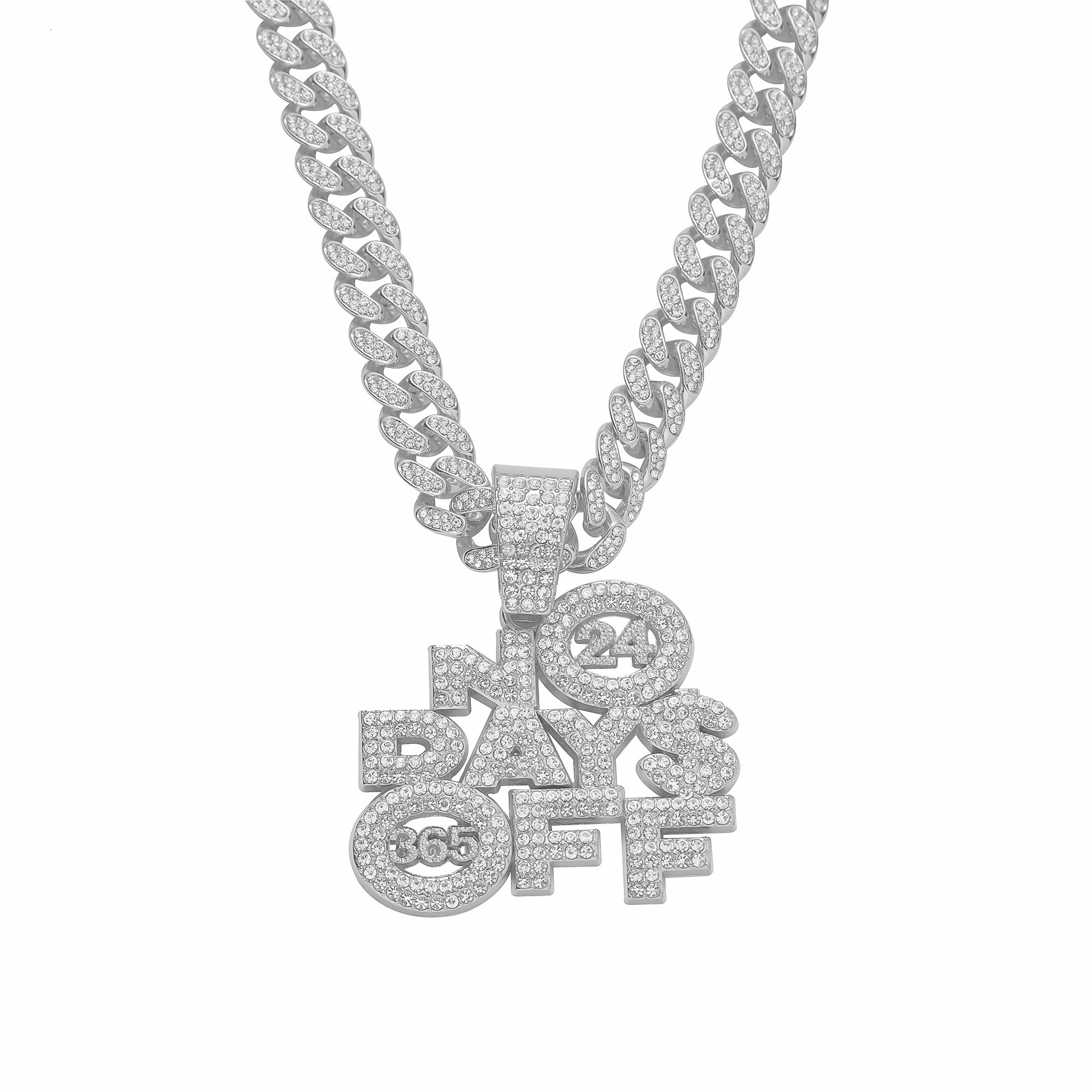 Luxury Jewelry Designer Jewelry European And American Style Exaggerated Full Diamond Letter Pendant Necklace Jewelry Trendy Men's Chain Clavicle 