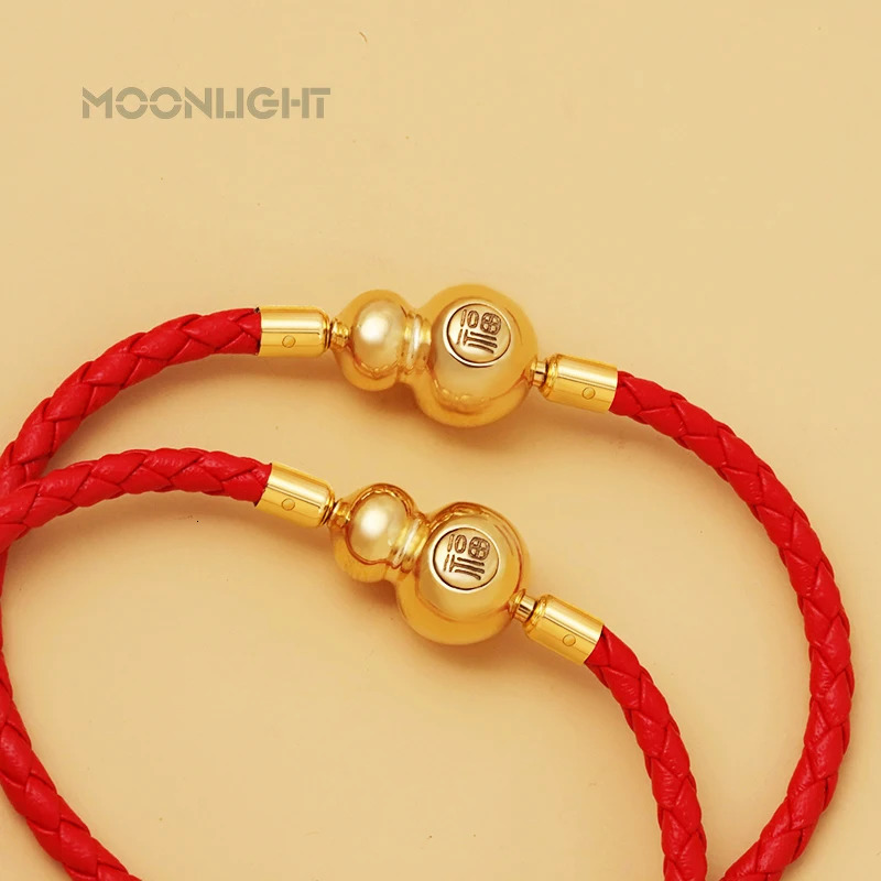 MOONLIGHT Lucky Gourd Bracelet for Women Genuine Braided Leather Bracelet 9 Colors Fashion Accessories Hand-woven Jewelry Gifts 250712