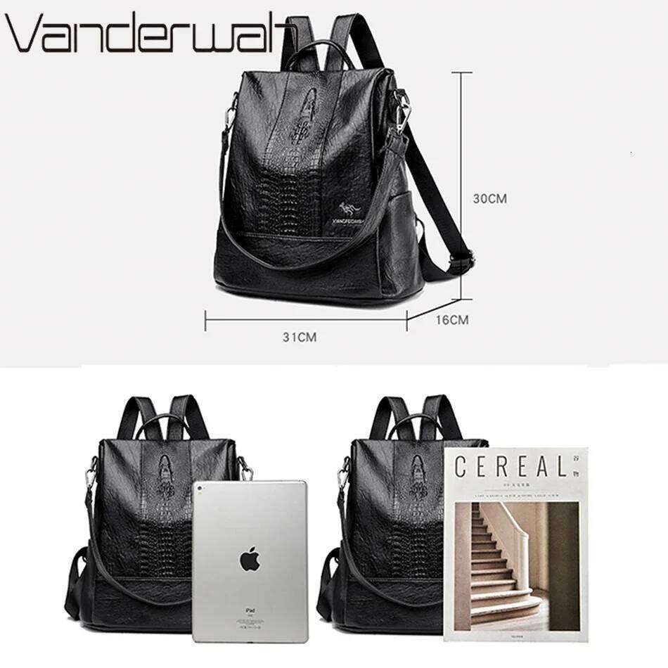 Women's Soft Leather Backpack School Bookbags for Girls Bagpack Large Capacity Designer Travel Rucksack High Quality Mochilas