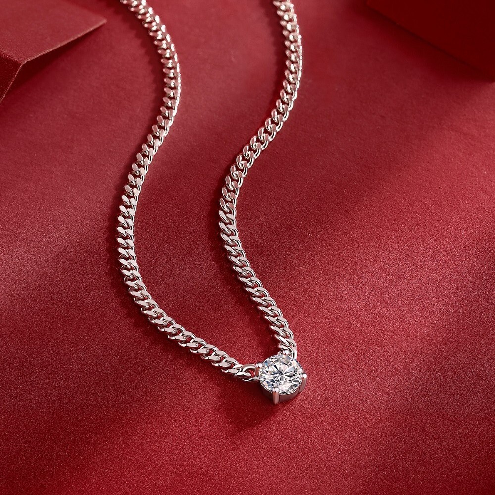 Luxury Jewelry Designer Jewelry Amazon Cross-border Moissanite Necklace Hot-selling Wholesale 925 Sterling Silver High-end Men's Pendant Necklace
