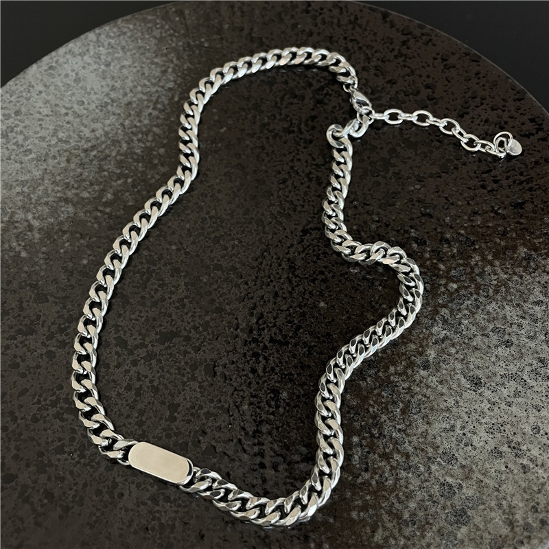 Luxury Jewelry Designer Jewelry Titanium Steel Smooth Necklace Men Trendy Hip Hop Versatile Personality Simple Women Japanese Korean Light Luxury Acce