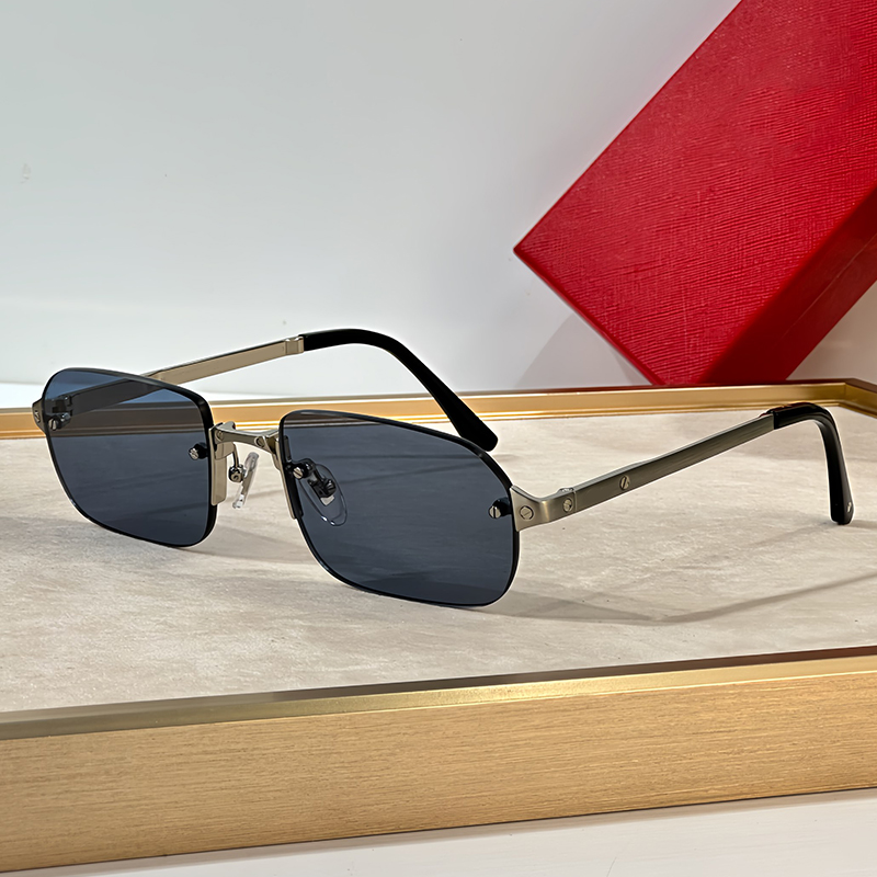 Designer Sunglasses For Men Women Rimless Square Metal Eyewear 0460 Luxury Sunglasses Outdoor Goggles UV400 Protection Glasses With Box