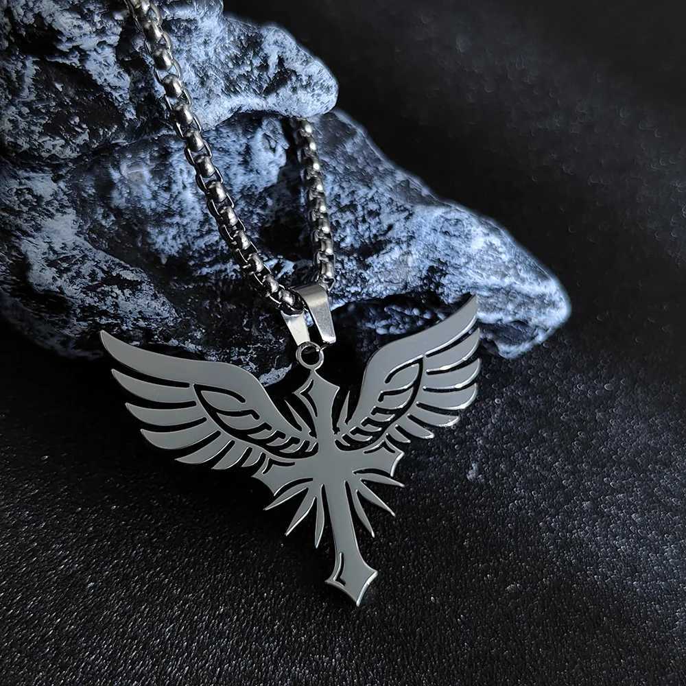 18K Gold Plated Stainless Steel Phoenix Fire Bird Necklace Real Firebird Pendant Hot Movie Jewelry Men Wen Whosa W250712