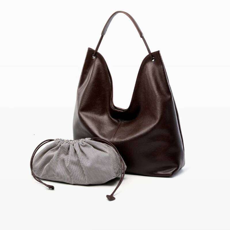 2025 New Style Quality Cow Leather Women's Handbag, Large-Capacity Tote For Lady, Versatile Underarm Shoulder Commuter Bag