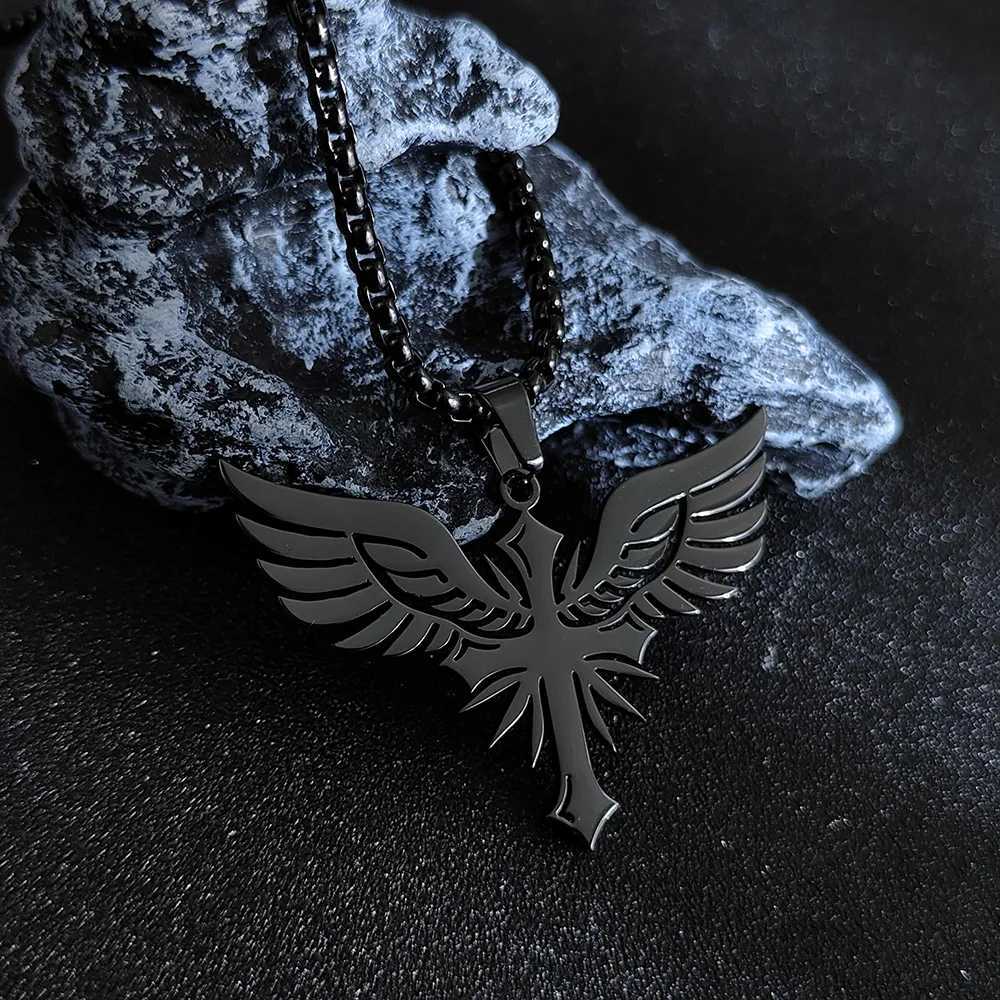 18K Gold Plated Stainless Steel Phoenix Fire Bird Necklace Real Firebird Pendant Hot Movie Jewelry Men Wen Whosa W250712