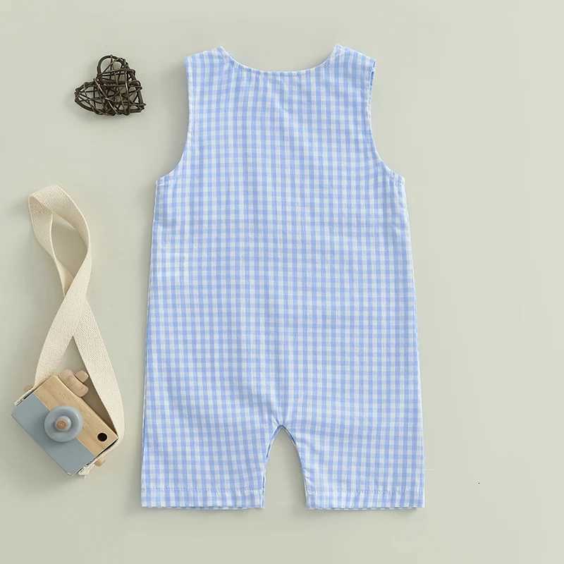 Tsute Toddler Striped Sleeveless Romper Jumpsuit with Round Neck and Button Closure for Baby Boys and Girls Z250712