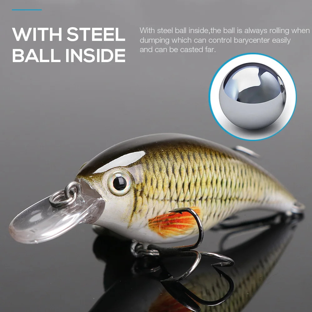TREHOOK 6cm 10g Black Minnow Trout Fishing Baits Hard Floating Wobbler Crankbait Jerkbait Artificial Bass Lure 250708