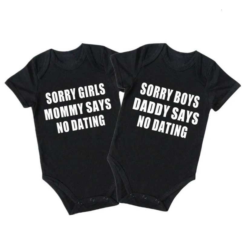 Lovely Sorry Boys Daddy Says No Dating Baby Girl Clothes Pink Cotton Newborn Girls Bodysuit Summer Infant Onesie Romper Z250712