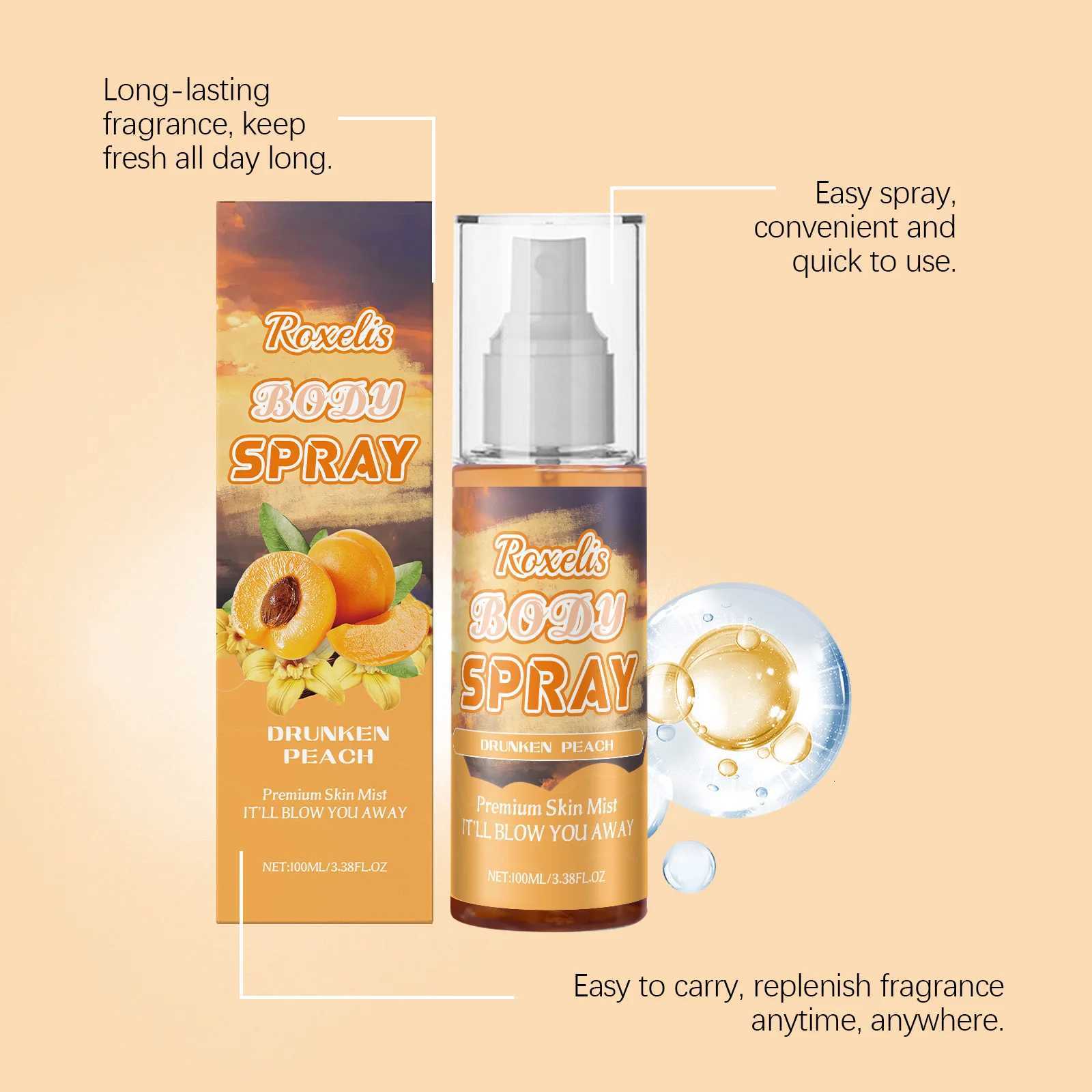 100ml Roxelis Long Lasting Perfume Mist Fragrance Fruity Sweet Scent Pheromone Freshening Body Release Charming Elegant Perfume W250714