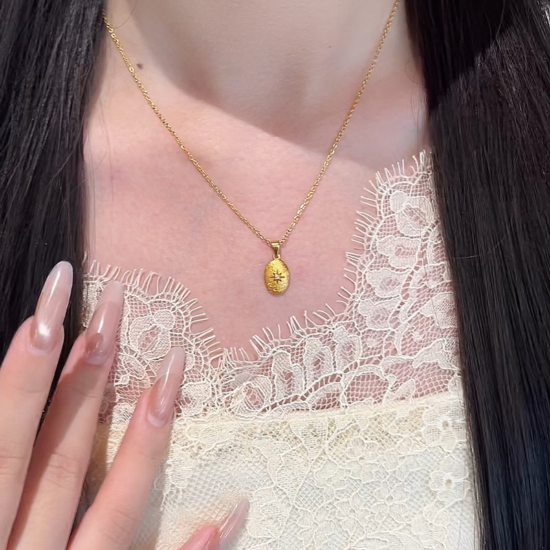 Luxury Jewelry Designer Jewelry Vintage Bead Pendant Necklace Jewelry For Women Simple Personality Choker Niche Design Starlight Stainless Steel Clavi