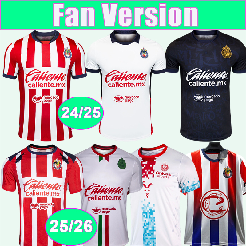24 25 26 MOZO Chivas Mens Soccer Jerseys GUZMAN PEREZ MACIAS I. BRIZUELA C. COWELL R,MARTINEZ A.GONZALEZ Home Away 3rd Football Shirts