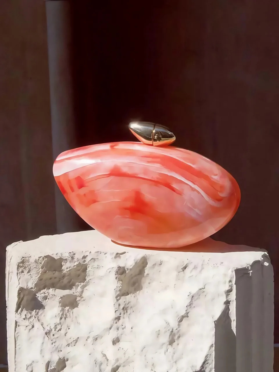 Pearl orange Marble Stylish Women Acrylic Evening Messenger Bag Solid Shell Wedding Party Clutch Purse Dress bag 250708