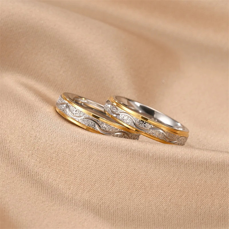 Selling Stainless Steel Frosted Couple Rings For Women Men Jewelry Valentines day Gifts Size 513 250704