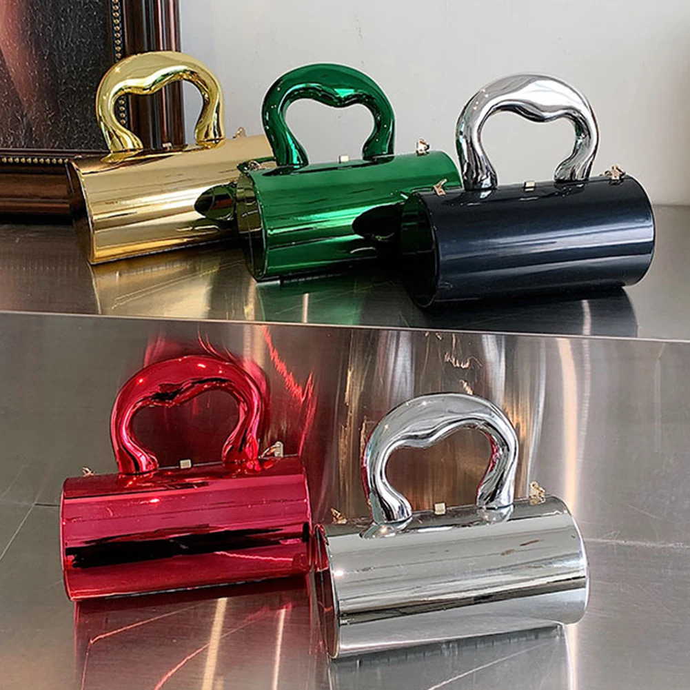 Women Mini Evening Bag Metal Handles Wallet Shoulder Solid Color Clutch Large Capacity Everyday Daily 250703