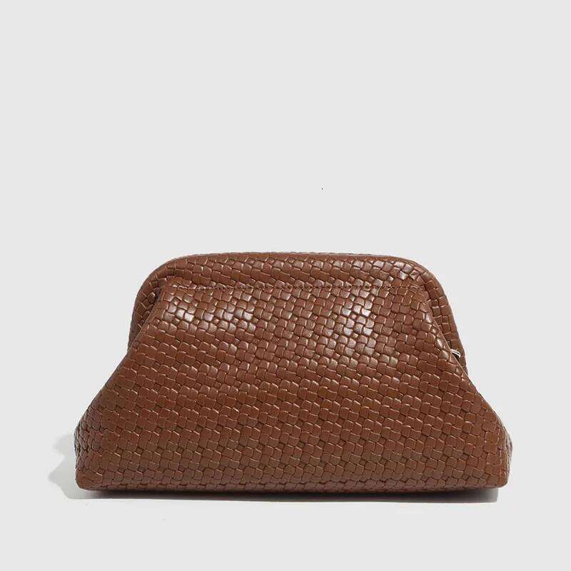 Fashion PU Leather Clutch Bag Woven Prom Evening Women Small Party Designer Day Purse Crossbody