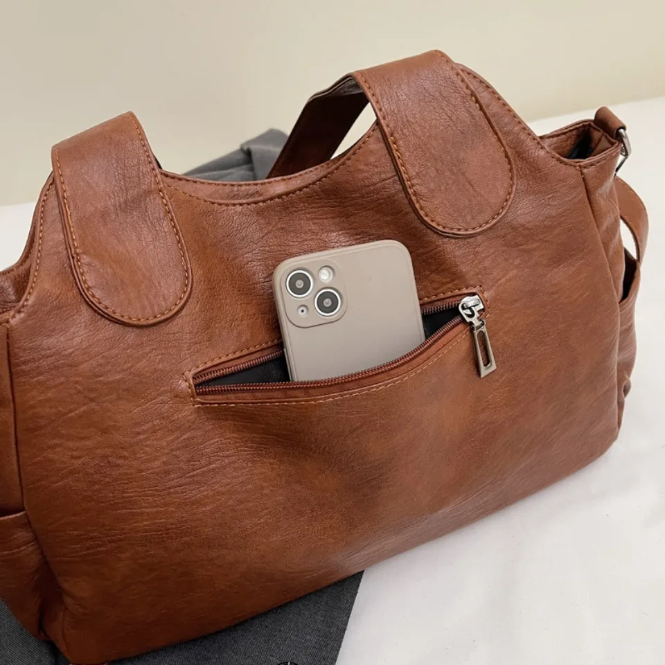 Retro Color Luxury Designer Shoulder Bags for Women High Quality Soft Leather Cross-body Bag Lady Travel Handbag Casual Tote Sac