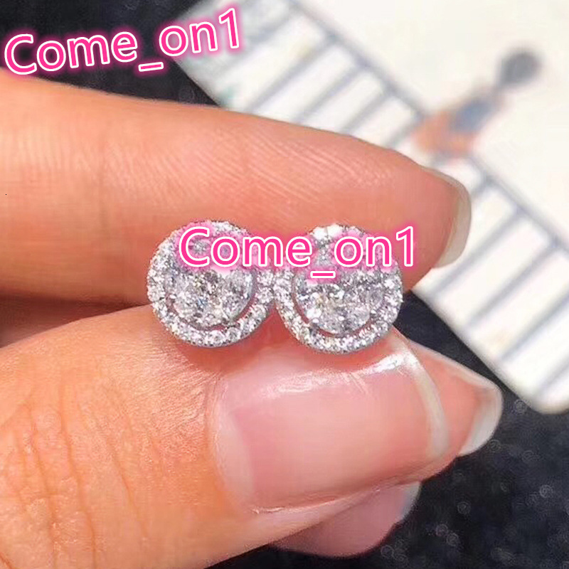 Hot Sale Womens Wedding Earrings for Exquisite Round Imitated Diamond Silver Plated Zircon Stud Earrings Jewelry Women