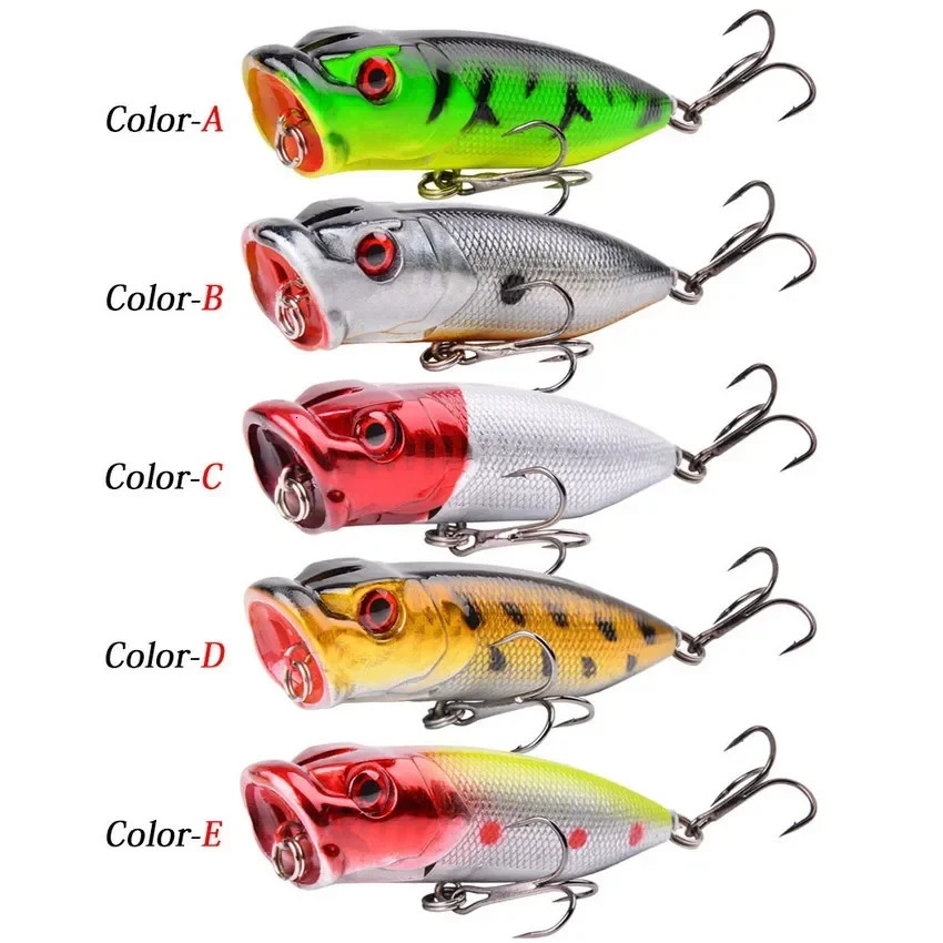 1Pcs 7cm 12g Popper Fishing Lure Hard Artificial Bait Topwater with 2 Treble Hooks Carp Lures Wobbler Crankbait Pesca 250708
