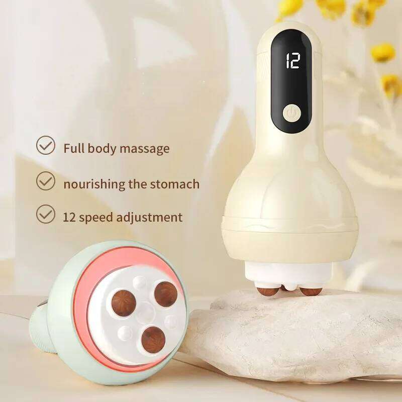 2025 New Electrical Handheld Shiatsu Vibrating Back Kneading Shoulder and Neck Abdominal Massager