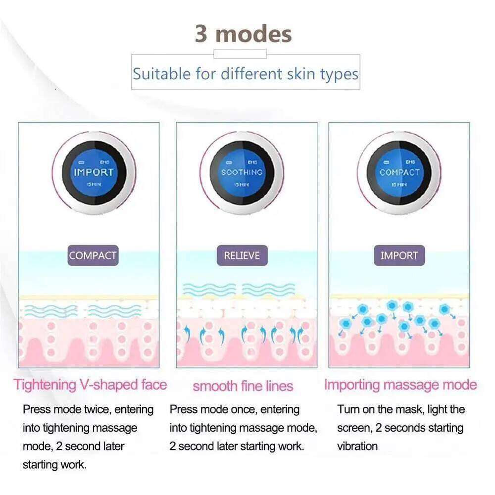 Electric Beauty Massager Anti-Wrinkle Magnet Massage Facial SPA Face Mask 3D Silikon Gesichts Maske