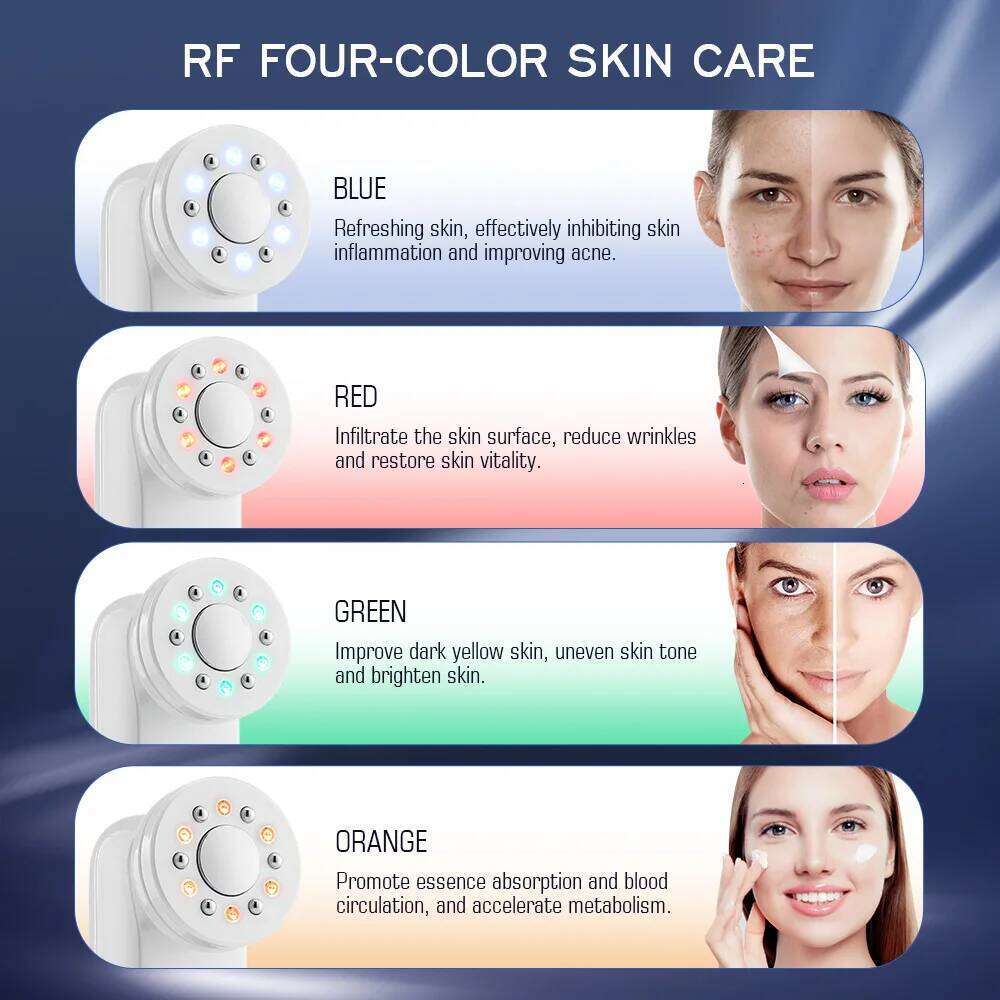 7 IN 1 Micro-Current LED Facial Ultrasonic Ice EMS Beauty Device Vibration Wrinkle Removal Hand-Held Massager