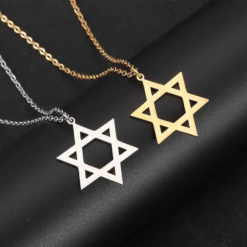 Trendy Star of David Pendant Necklace for Wen Stainss Steel Je Symbols Necklace Mens Religious Amut Jewelry Gifts W250712