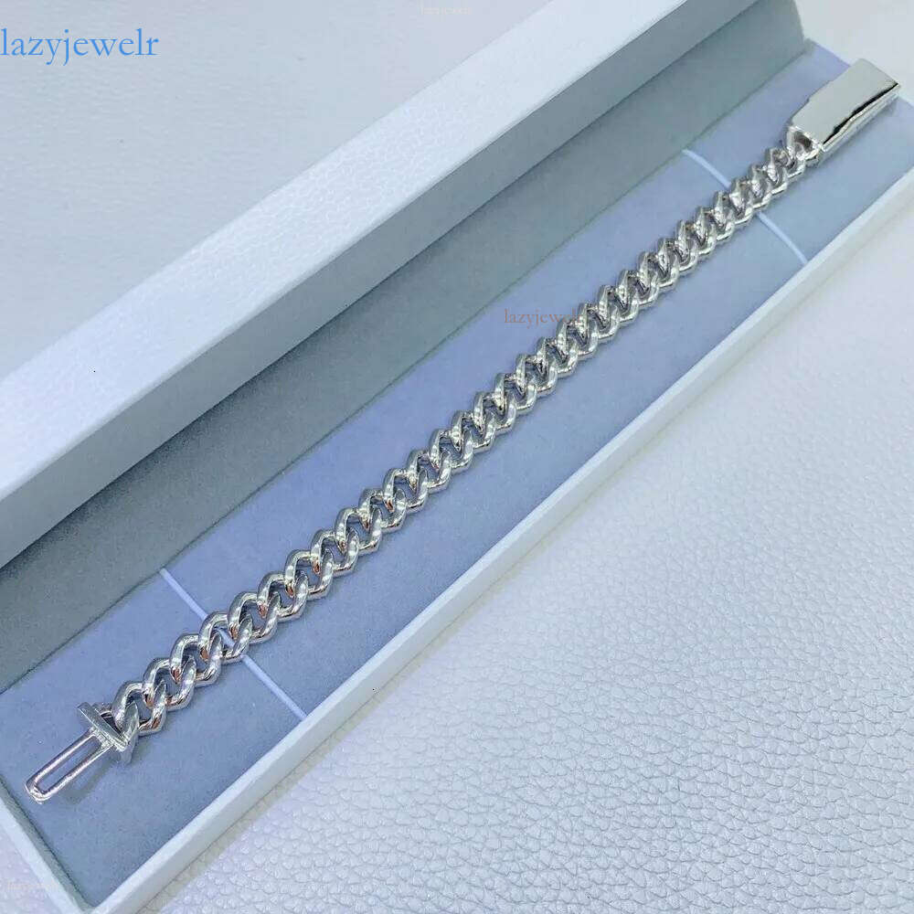 10mm 2 Rows Big Moissanite Bracelet For Men Women S Sier Cuban Chain Real Dias Hip Jewelry With GRA