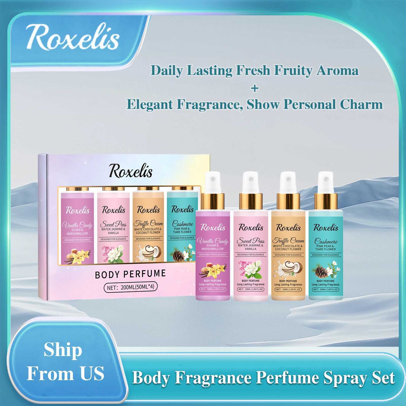 Roxelis 1set Body Fragrance Perfume Spray Set Long Lasting Freshing Fruit Scent Daily Dating Glamour Flirting Elegant Perfume W250712