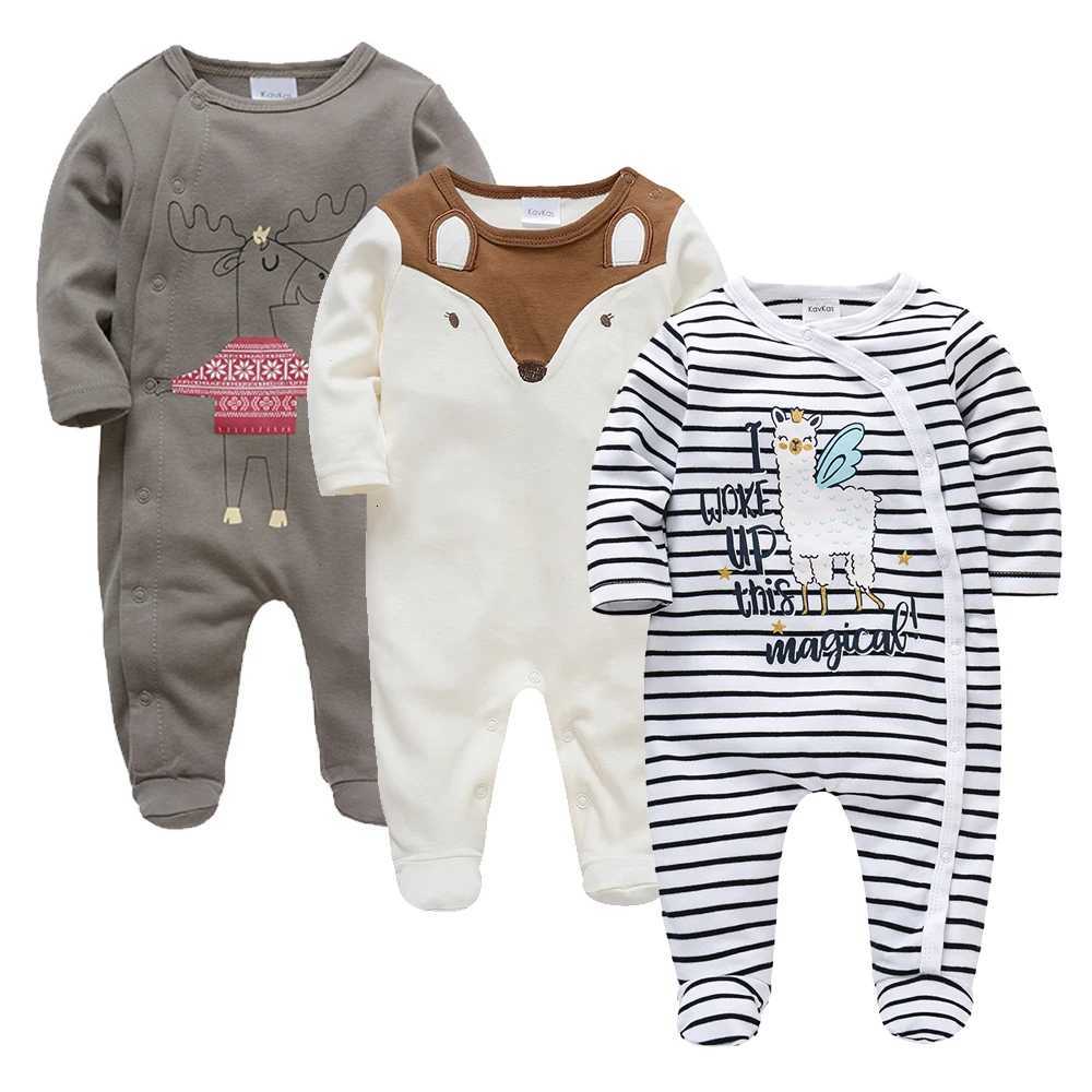 1/3 Pcs Baby Boys Rompers Print Overalls Cotton Infant Clothing Kids Jumpsuit Newborn Pajamas 0-3 Months Z250712
