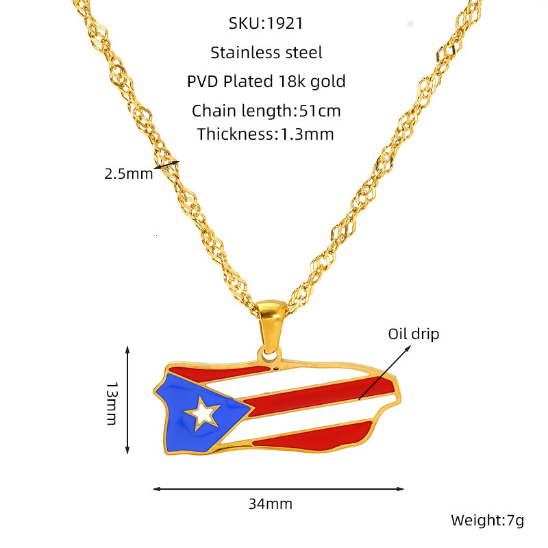 Luxury Jewelry Designer Jewelry Cross-border Personalized World Map Necklace For Women USA Nigeria Africa 18K Gold Plated Oil Drop Titanium Steel Clav