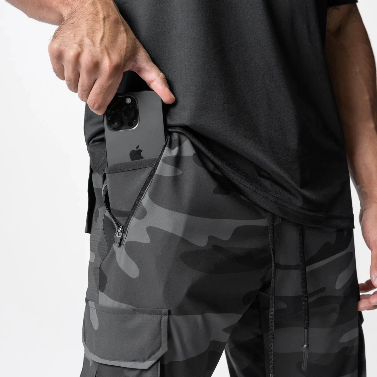 Camouflage Sports Pants Summer Thin Wide Mens Fitness Pants Loose Dry Elastic Sports Pants Running Training Pants 250708