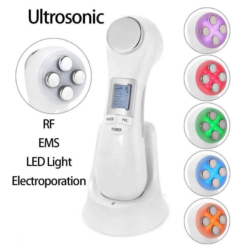 Portable 6 In 1 Facial Lifting Hine/ 5 Color Lights Deep Cleanse Anti-Aging Multifunctional Skin Care Beauty Device