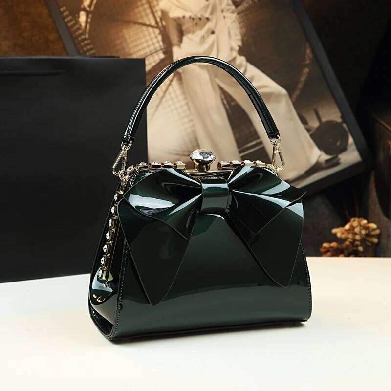 Small Female Dia Fashion Wild Leather Women Evening Middle-aged Bow-knot Bag Mother Handbags Party Shoulder Bags
