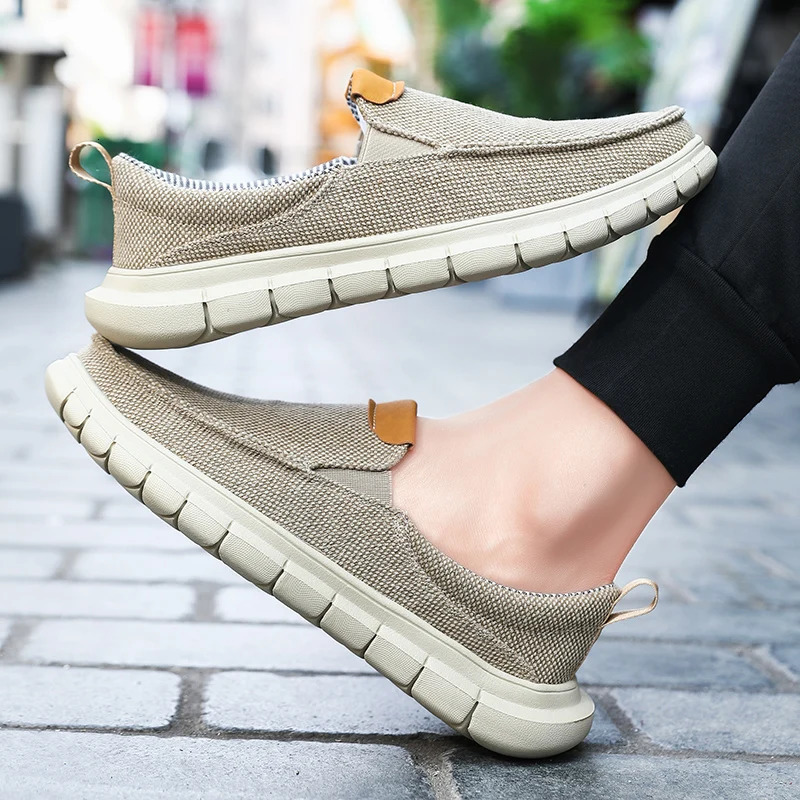 Summer Slip-on Canvas Shoes For Men Original Blue Lightweight Mens Casual Shoes Comfortable Breathable Loafers Man Big Size 47 250708
